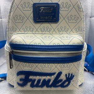 Loungefly Cream and Blue Funko Mini Backpack